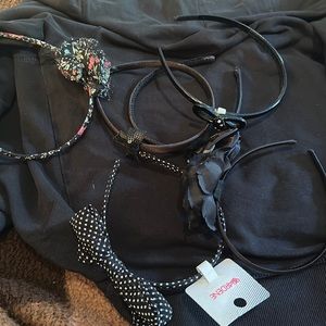 COPY - Lot of new and used hair bands flower bows black coloured
